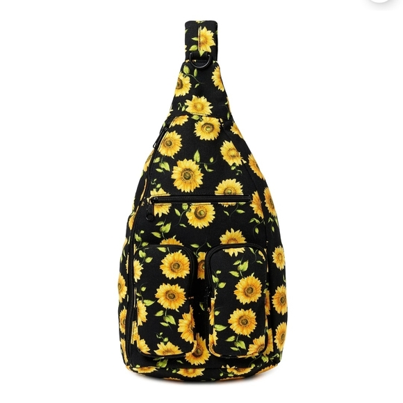No Boundaries Handbags - Black Sunflower Sling Backpack